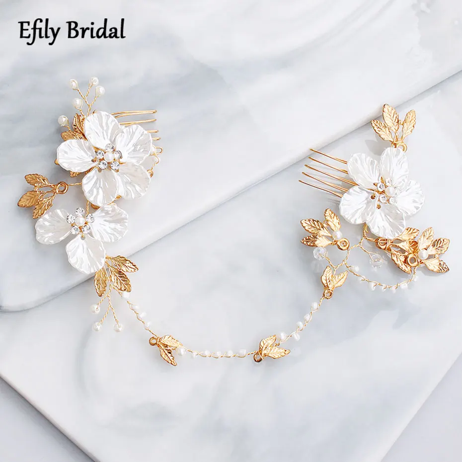 Gold Color Leaf Floral Long Hair Comb Wedding Hair Accessories Bridal Headpiece Flowers Pearl Rhinestone Bride Headdress Gifts
Gold Color Leaf Floral Long Hair Comb Wedding Hair Accessories Bridal Headpiece Flowers Pearl Rhinestone Bride Headdress Gifts
