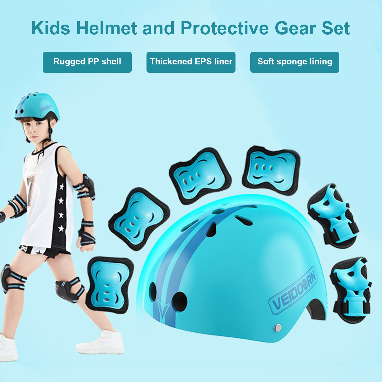 Kids Roller Skating Bicycle Helmet Knee Wrist Guard Elbow Pad Set For Children Cycling Sports Protective Guard Gear 7pcs/Set
Kids Roller Skating Bicycle Helmet Knee Wrist Guard Elbow Pad Set For Children Cycling Sports Protective Guard Gear 7pcs/Set