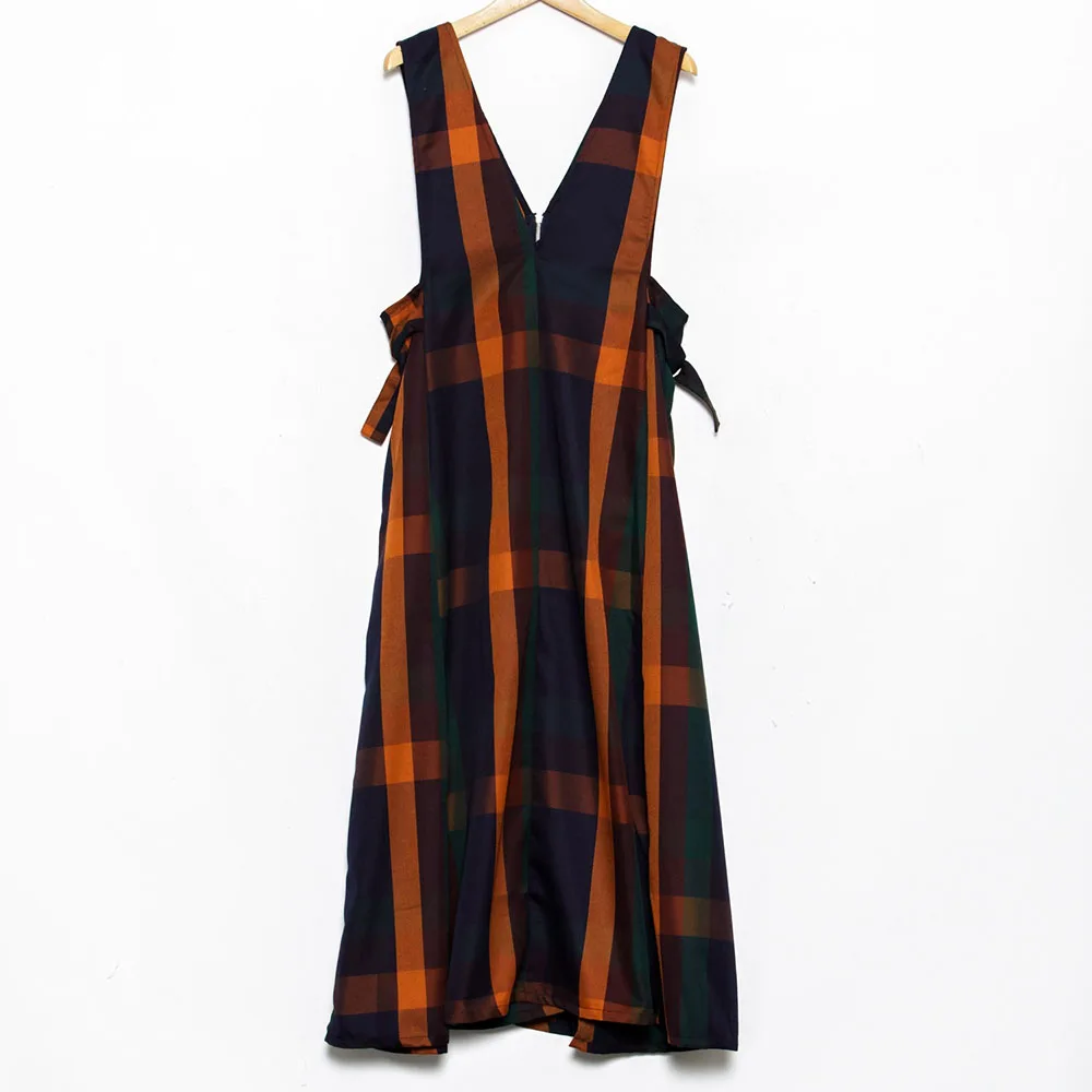 Plaid Dress Women Casual Sleeveless V-Neck Color Block Fashion All-Match Midi A-Line Dresses Academy Girl Japanese Korean Style
Plaid Dress Women Casual Sleeveless V-Neck Color Block Fashion All-Match Midi A-Line Dresses Academy Girl Japanese Korean Style