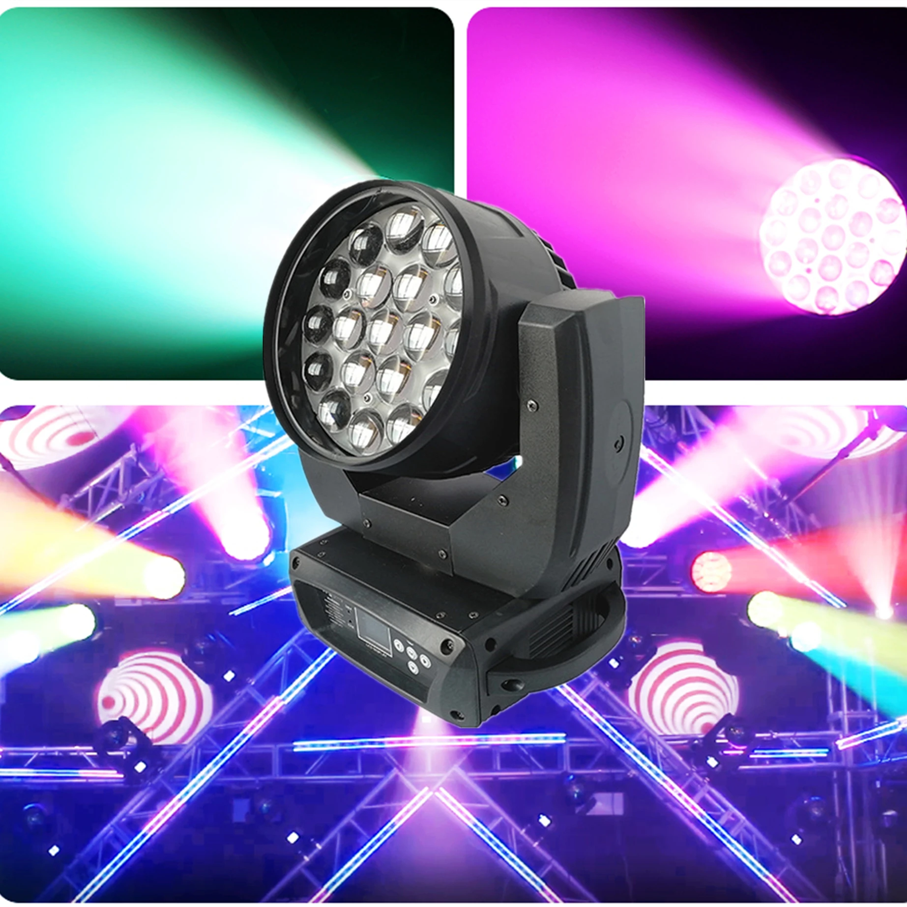 Цветной луч подвижный головной свет 19 × 15 Вт сфокусированный луч светильник свет DMX может использоваться для регулировки атмосферы светиль...
Цветной луч подвижный головной свет 19 × 15 Вт сфокусированный луч светильник свет DMX может использоваться для регулировки атмосферы светиль...