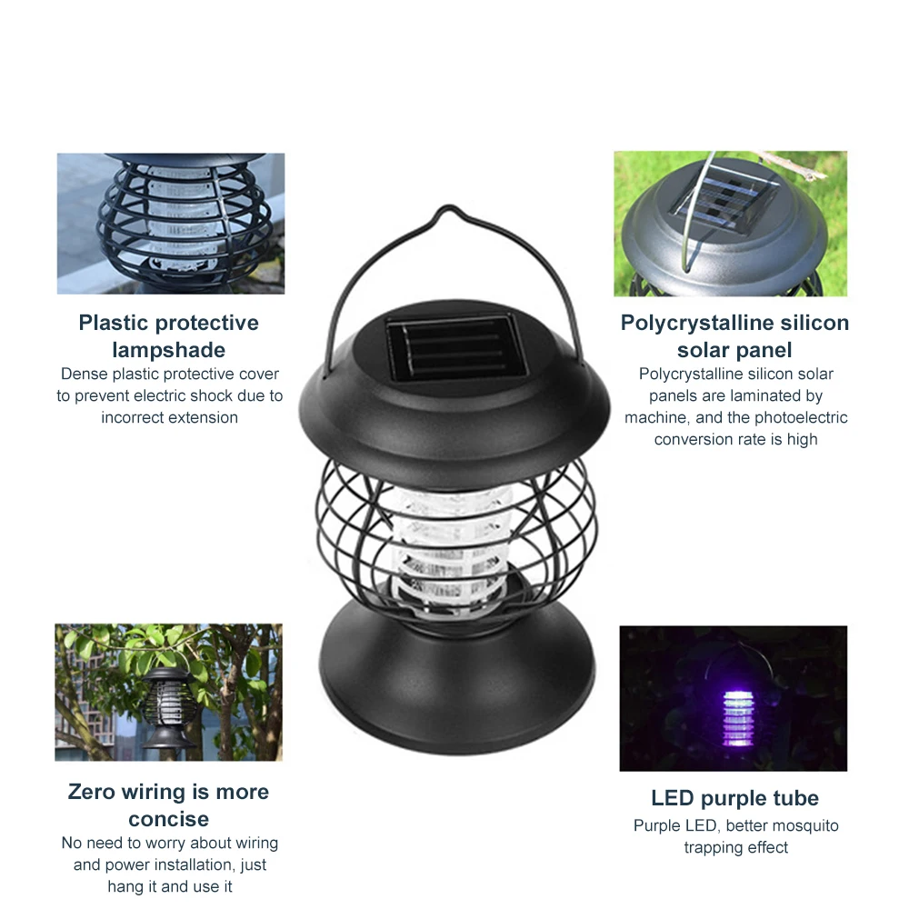 Mosquito Lamp Black Garden Solar Fence Light Outdoor 600MAH Eco Friendly Solar Lawn Light Pest Repeller ABS
Mosquito Lamp Black Garden Solar Fence Light Outdoor 600MAH Eco Friendly Solar Lawn Light Pest Repeller ABS