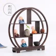 19% Lightweight Chinese Retro Storage Rack Chicken Wing Solid Wood Purple Teapot Tea Set Shelf Racks Display Stand Organizer