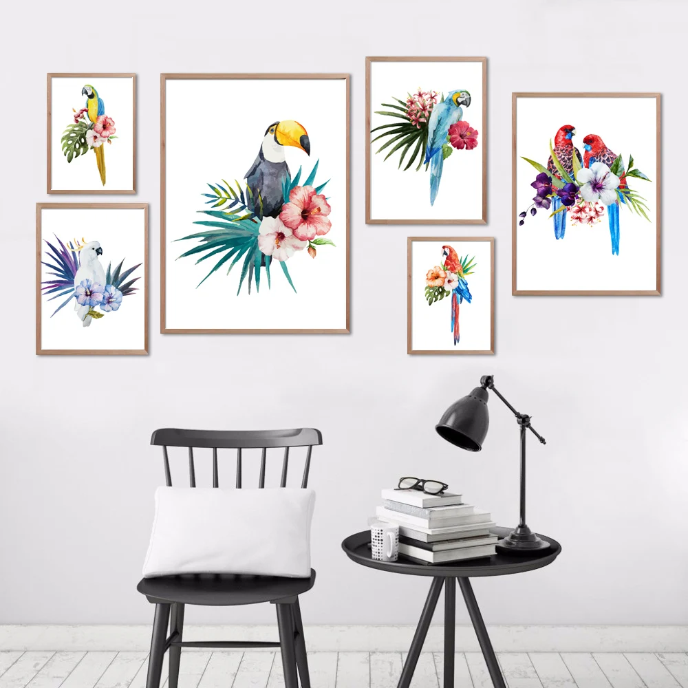 Monstera Palm Watercolor Toucan Parrot Wall Art Canvas Painting Nordic Posters And Prints Wall Pictures For Living Room Decor
Monstera Palm Watercolor Toucan Parrot Wall Art Canvas Painting Nordic Posters And Prints Wall Pictures For Living Room Decor