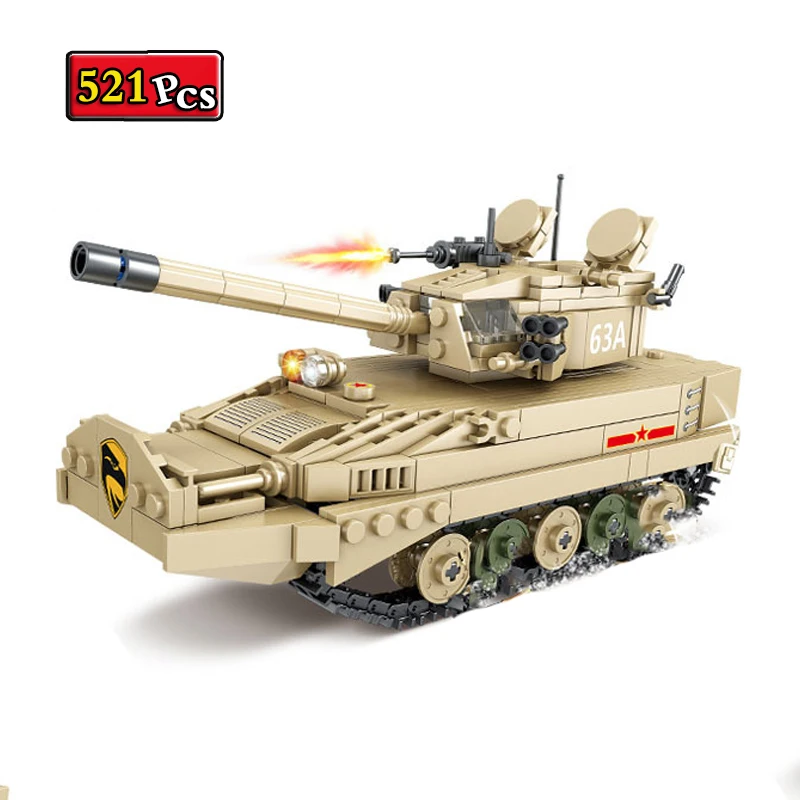 

World War II Military Series WW2 Type 63A Amphibious Tank Artillery Soldier Weapon MOC Building Blocks Bricks Toys Gifts