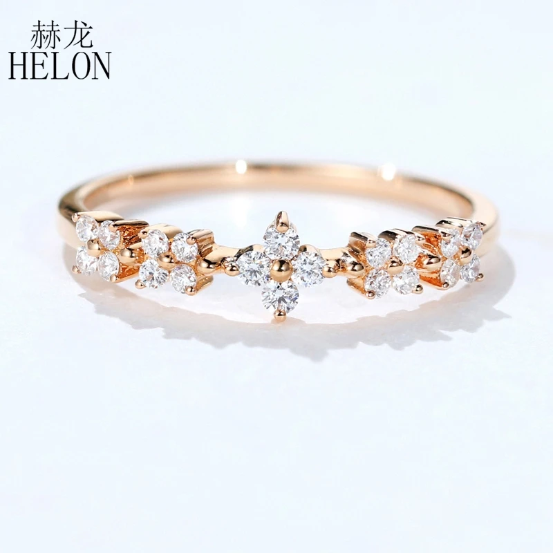 HELON Solid 14k Rose Gold AU585 0.2ct H/SI Certified Round Natural Diamoinds Engagement Wedding Women Fashion Fine Jewelry Ring
HELON Solid 14k Rose Gold AU585 0.2ct H/SI Certified Round Natural Diamoinds Engagement Wedding Women Fashion Fine Jewelry Ring