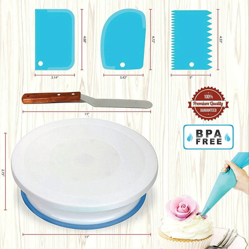 Cake Rotating Turntable Set Cake Table Stand Pastry Tube Fondant Tool kitchen Dessert Baking Pastry Supplies Cake Decorating Kit
Cake Rotating Turntable Set Cake Table Stand Pastry Tube Fondant Tool kitchen Dessert Baking Pastry Supplies Cake Decorating Kit