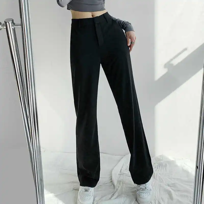 TVVOVVIN весна-осень с высокой талией черный прямой костюм брюки корейский стиль Универсальные Свободные повседневные брюки для женщин Kl45
TVVOVVIN весна-осень с высокой талией черный прямой костюм брюки корейский стиль Универсальные Свободные повседневные брюки для женщин Kl45