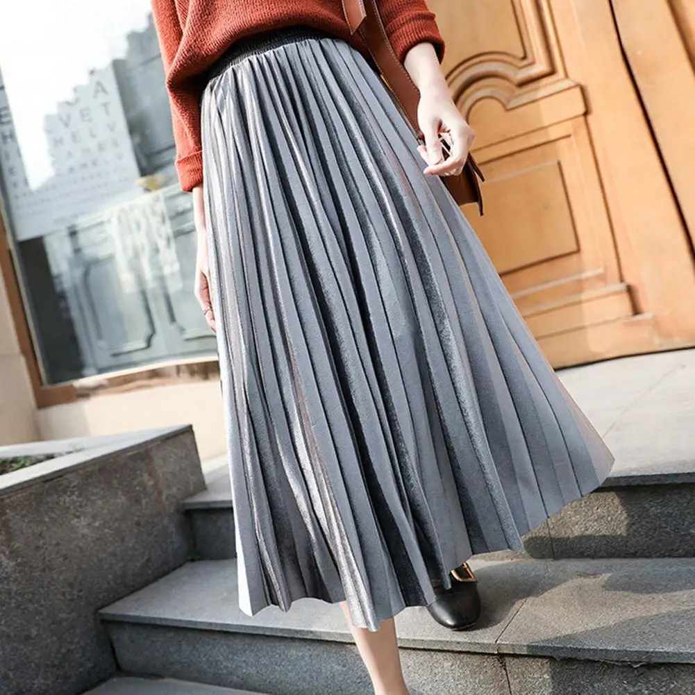 High Waist Velvet Pleated Skirt Women Winter Vintage Black Skirt Ladies 2020 Long Solid Color Maxi Elascity Casual Party Skirt
High Waist Velvet Pleated Skirt Women Winter Vintage Black Skirt Ladies 2020 Long Solid Color Maxi Elascity Casual Party Skirt