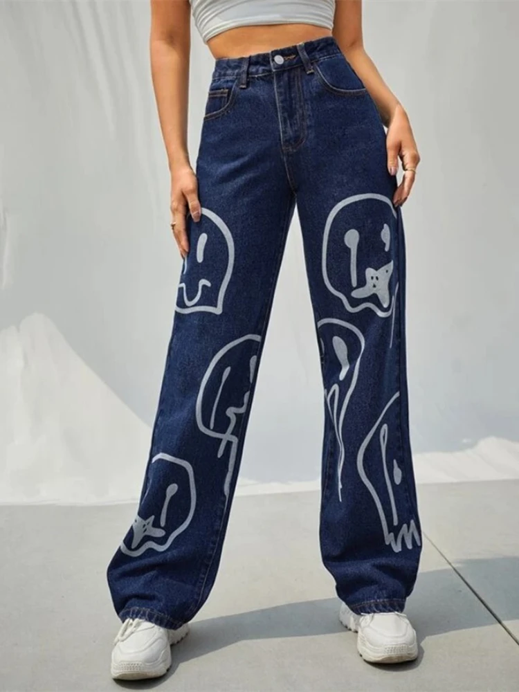 Jeans Woman With Print 2022 Baggy Washed Denim Trousers Y2k Aesthetic Clothes Casual Bottoms Straight Leg Trousers Black Blue
Jeans Woman With Print 2022 Baggy Washed Denim Trousers Y2k Aesthetic Clothes Casual Bottoms Straight Leg Trousers Black Blue