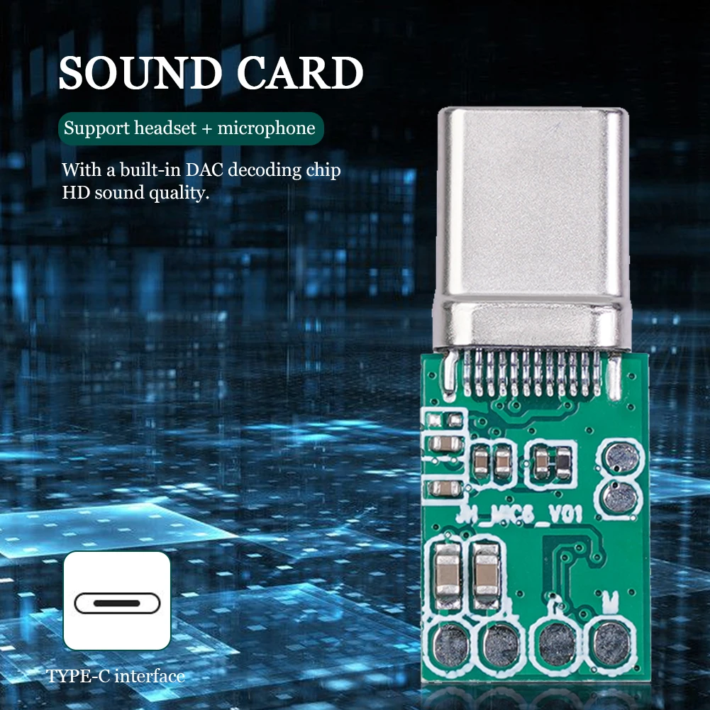 Sound Card Board Audio Converter Household Headphone Type-C Microphone Computer Safety Parts for Phone Tablet PC
Sound Card Board Audio Converter Household Headphone Type-C Microphone Computer Safety Parts for Phone Tablet PC