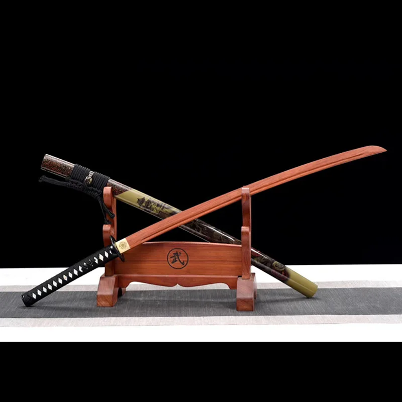 Лезвие самурая из красного дерева Iaido с ножнами деревянный нож японское лезвие Toyo