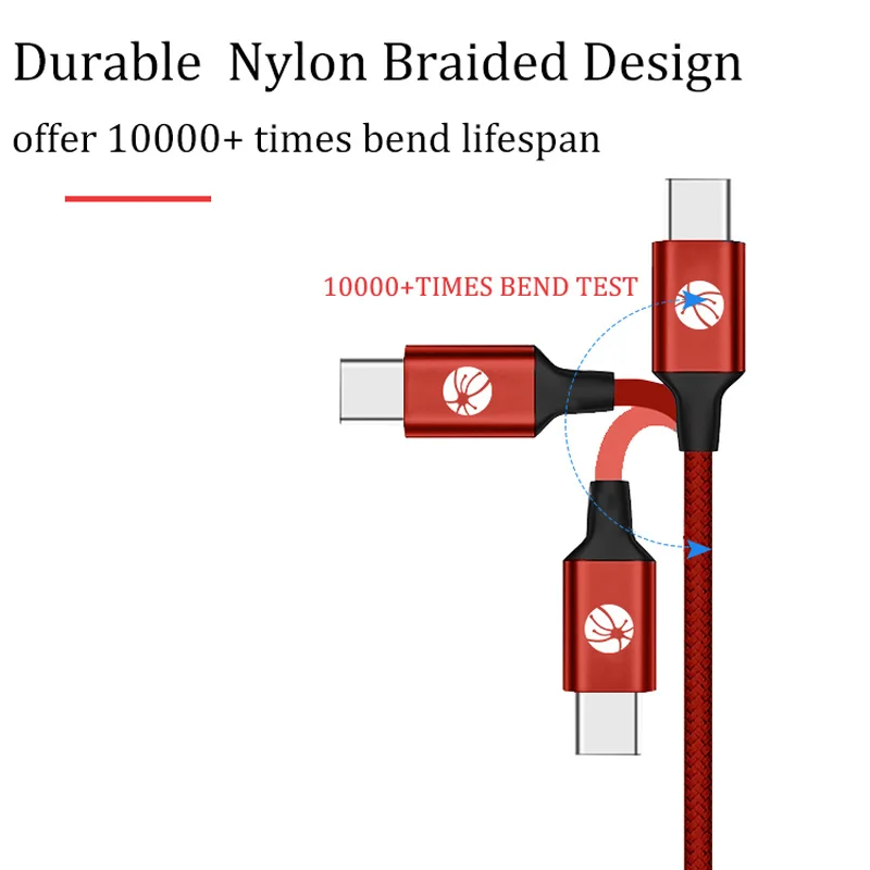 CHOSEAL USB C кабель для быстрой зарядки A type зарядное устройство нейлоновый плетеный