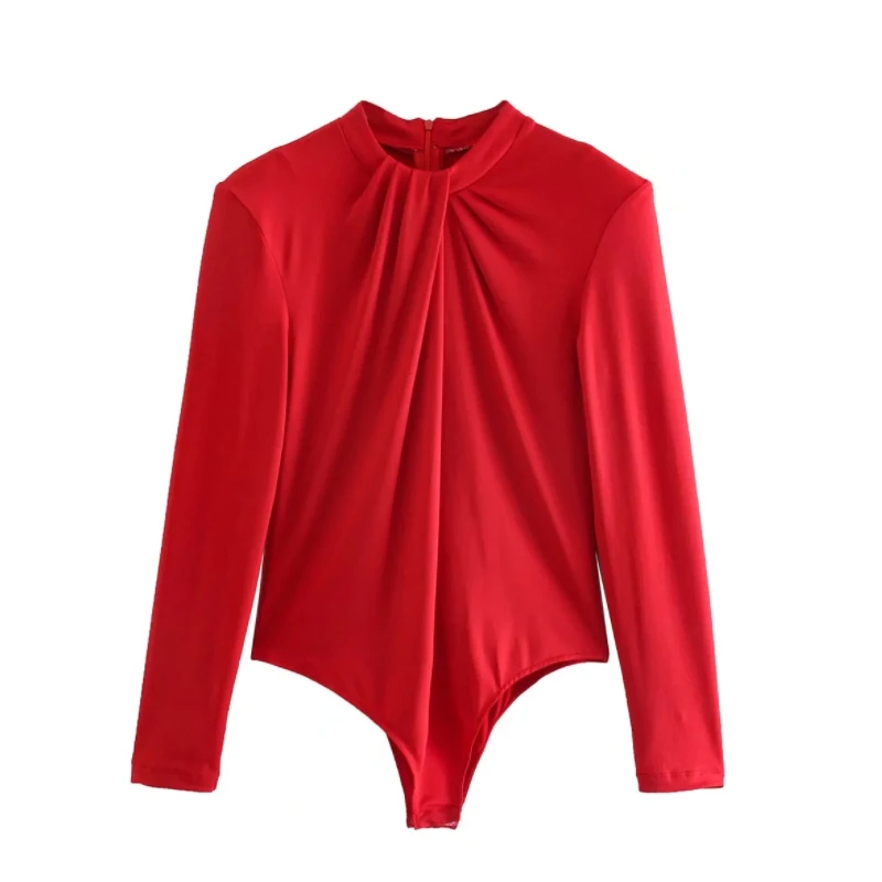 Hot Sale Women Twist Knot Design Stand Collar Knitted Bodysuits Casual Female Long Sleeve Slim Tops T1565
Hot Sale Women Twist Knot Design Stand Collar Knitted Bodysuits Casual Female Long Sleeve Slim Tops T1565