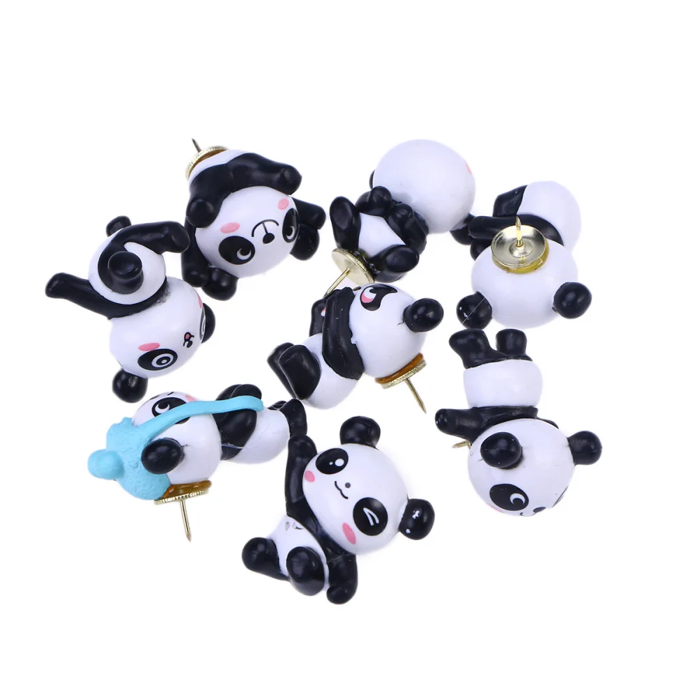 8 Pcs Panda Thumbtacks Cartoon Drawing Pin Push Pin Set for Maps Calendar