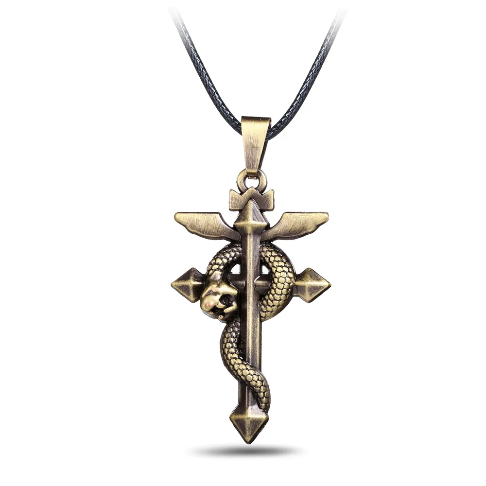 ZXMJ Naruto Fullmetal Alchemist Edward Elric Chain Pendant Necklace Hot Sale Vintage Classic 2 colors Serpentine Cross Necklace
ZXMJ Naruto Fullmetal Alchemist Edward Elric Chain Pendant Necklace Hot Sale Vintage Classic 2 colors Serpentine Cross Necklace