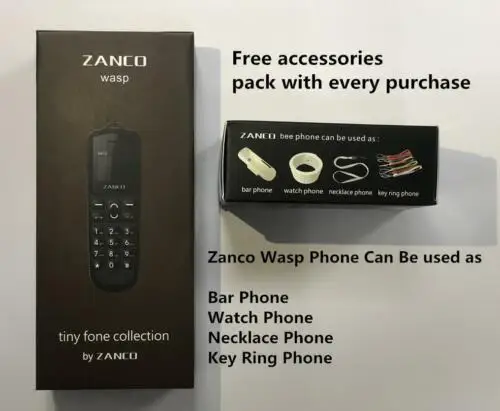 

2G Zanco wasp phone World's Smallest Fone Collection Free gift with every purchase