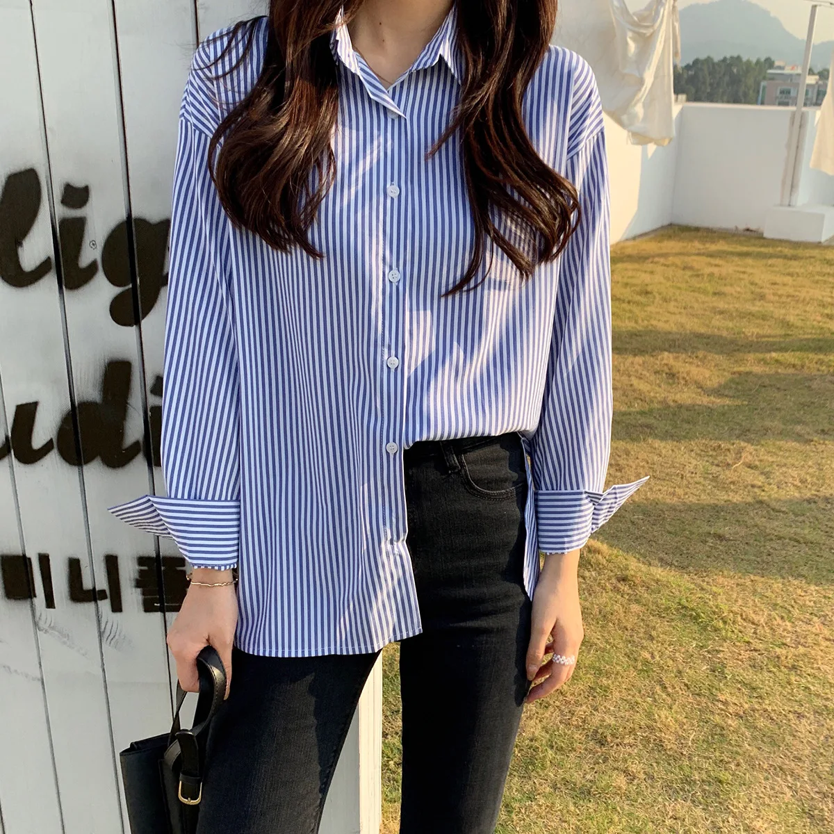 HXJJP женская рубашка в полоску Весна 2020 Новая женская Повседневная Блузка с длинным рукавом и отложным воротником в Корейском стиле 
HXJJP женская рубашка в полоску Весна 2020 Новая женская Повседневная Блузка с длинным рукавом и отложным воротником в Корейском стиле