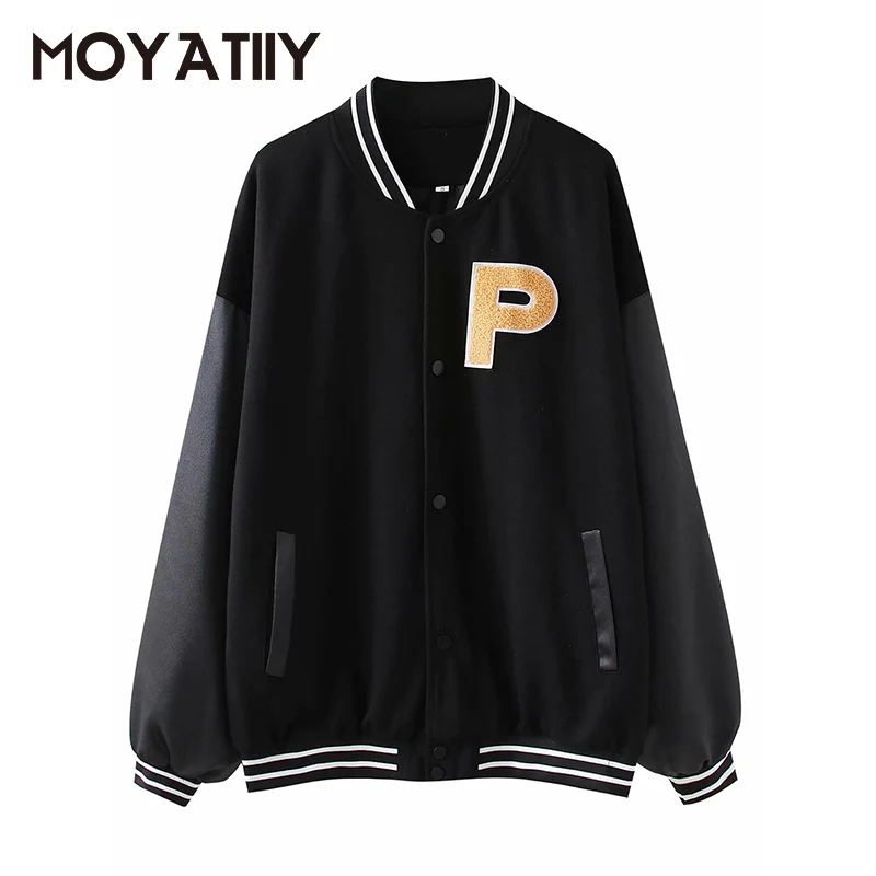 MOYATIIY Women Fashion Spring Autumn Jackets Oversize Suction Button Long Style Patchwork Jacket Coats with "P"Letter Pattern
MOYATIIY Women Fashion Spring Autumn Jackets Oversize Suction Button Long Style Patchwork Jacket Coats with "P"Letter Pattern