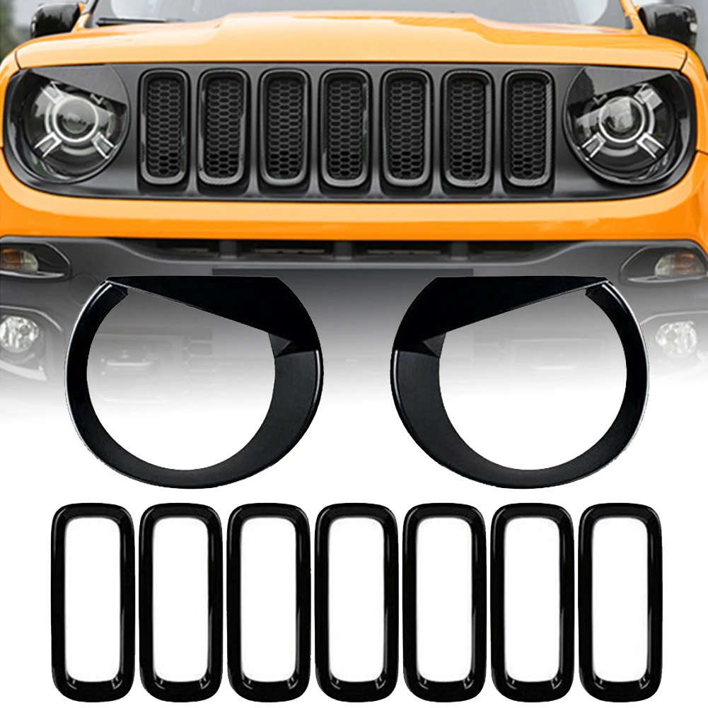 Front Grill Insert+Angry Eyes Headlight Bezel Cover For 2015-2018 Jeep Renegade
Front Grill Insert+Angry Eyes Headlight Bezel Cover For 2015-2018 Jeep Renegade