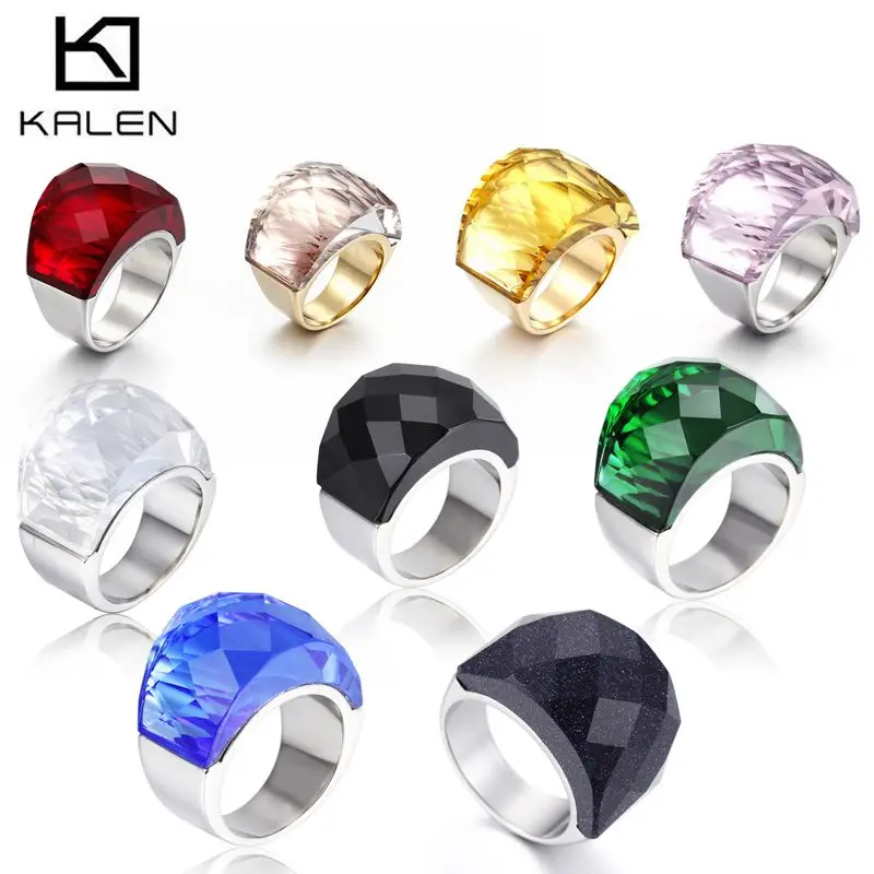 Kalen Women Stainless Steel Gold Color Rings Champagne Glass Cut Stone 6MM Width Finger Rings Fit Formal Party Accessories
Kalen Women Stainless Steel Gold Color Rings Champagne Glass Cut Stone 6MM Width Finger Rings Fit Formal Party Accessories
