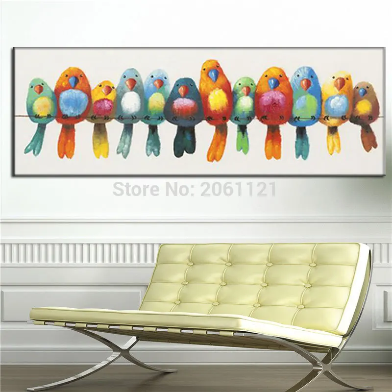 handmade Funny Bird Oil Painting Orange Blue Colorful Birds Wall Pictures Large Long Canvas Painting For Living Room Decor
handmade Funny Bird Oil Painting Orange Blue Colorful Birds Wall Pictures Large Long Canvas Painting For Living Room Decor