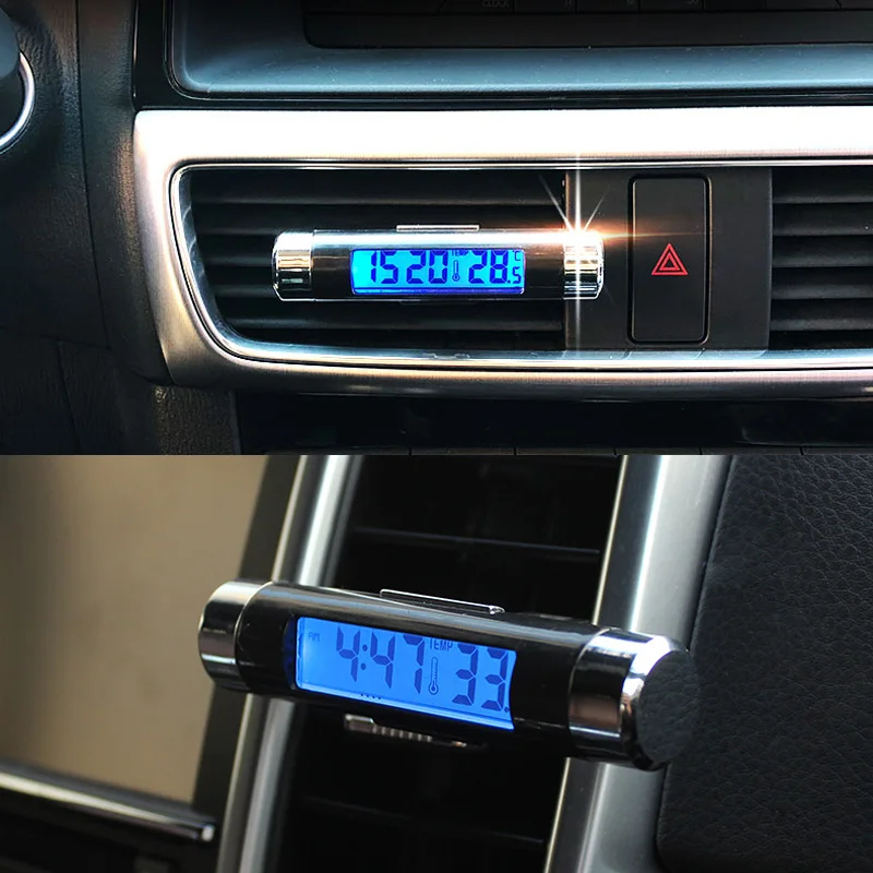 Digital car clock LCD Temperature Thermometer Clock 2 in 1 Car Digital Time Clock Air Vent Outlet Clip On clock in car
Digital car clock LCD Temperature Thermometer Clock 2 in 1 Car Digital Time Clock Air Vent Outlet Clip On clock in car