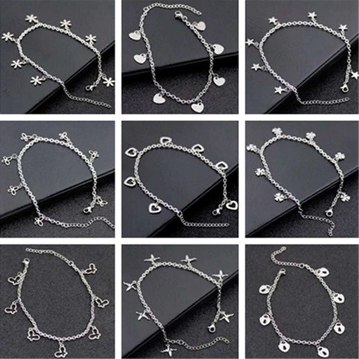 Fashion Stainless Steel Silver Butterfly Dolphin Clover Anklet Chain Bracelet
Fashion Stainless Steel Silver Butterfly Dolphin Clover Anklet Chain Bracelet