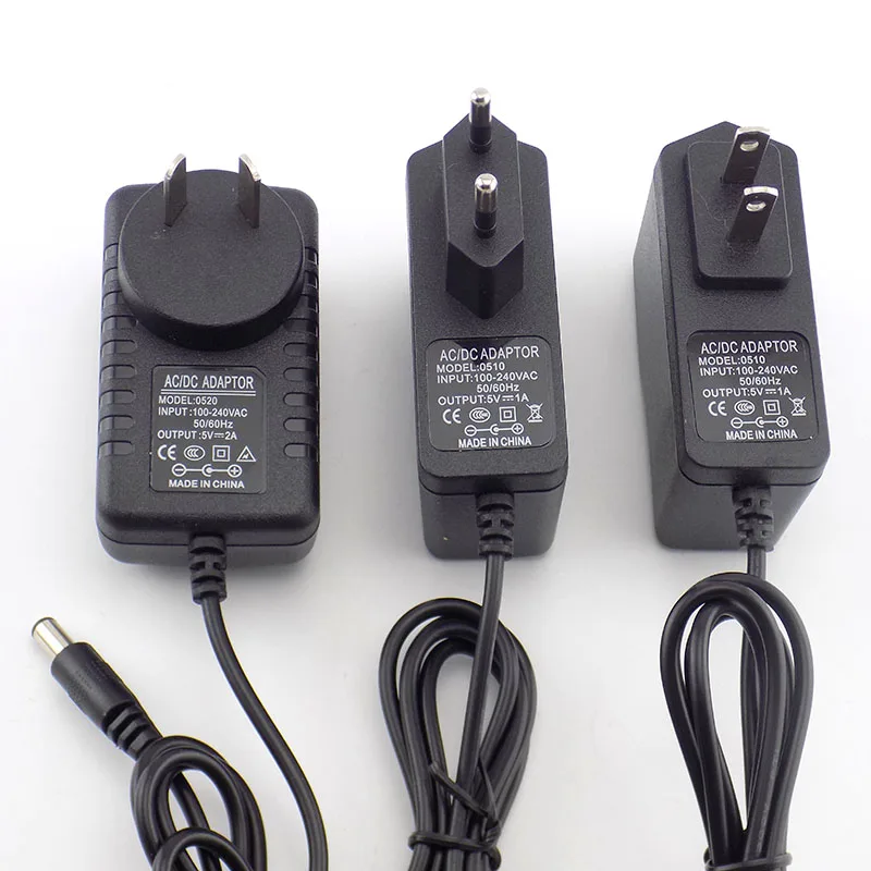 DC 5V 2A Power Adapter Supply AC to DC 100V-240V Converter Charger 2000mAh 5.5mm x 2.1mm US EU Plug for LED Strip CCTV Camer
DC 5V 2A Power Adapter Supply AC to DC 100V-240V Converter Charger 2000mAh 5.5mm x 2.1mm US EU Plug for LED Strip CCTV Camer