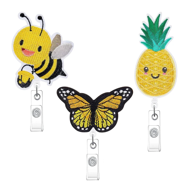 3 PCS Retractable Badge Clip Felt Pineapple Bee Butterfly Cute Badge Holders with Alligator Clip for ID Name Tag Card
3 PCS Retractable Badge Clip Felt Pineapple Bee Butterfly Cute Badge Holders with Alligator Clip for ID Name Tag Card