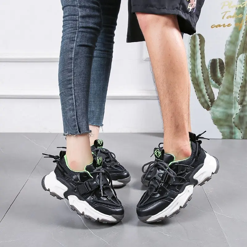Sports Women Shoes Breathable Mesh Couple Sneakers Chunky Dad Shoes Thick Sole Non-Slip Wear-Resistant Female Platform Trainers
Sports Women Shoes Breathable Mesh Couple Sneakers Chunky Dad Shoes Thick Sole Non-Slip Wear-Resistant Female Platform Trainers