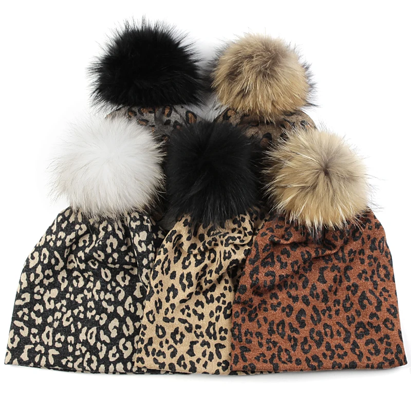 Unique Women Leopard Print Adult Beanie Raccoon Real Fur Pompom Hat Autumn Winter Warm Hat Beanies Cap For Female
Unique Women Leopard Print Adult Beanie Raccoon Real Fur Pompom Hat Autumn Winter Warm Hat Beanies Cap For Female