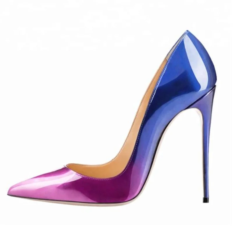 Purple Blue Gradient Color High Heel Pumps Pointed Toe 12cm Stiletto Heels Shallow Dress Shoes Brand Party Heel Shoes Size 45
Purple Blue Gradient Color High Heel Pumps Pointed Toe 12cm Stiletto Heels Shallow Dress Shoes Brand Party Heel Shoes Size 45