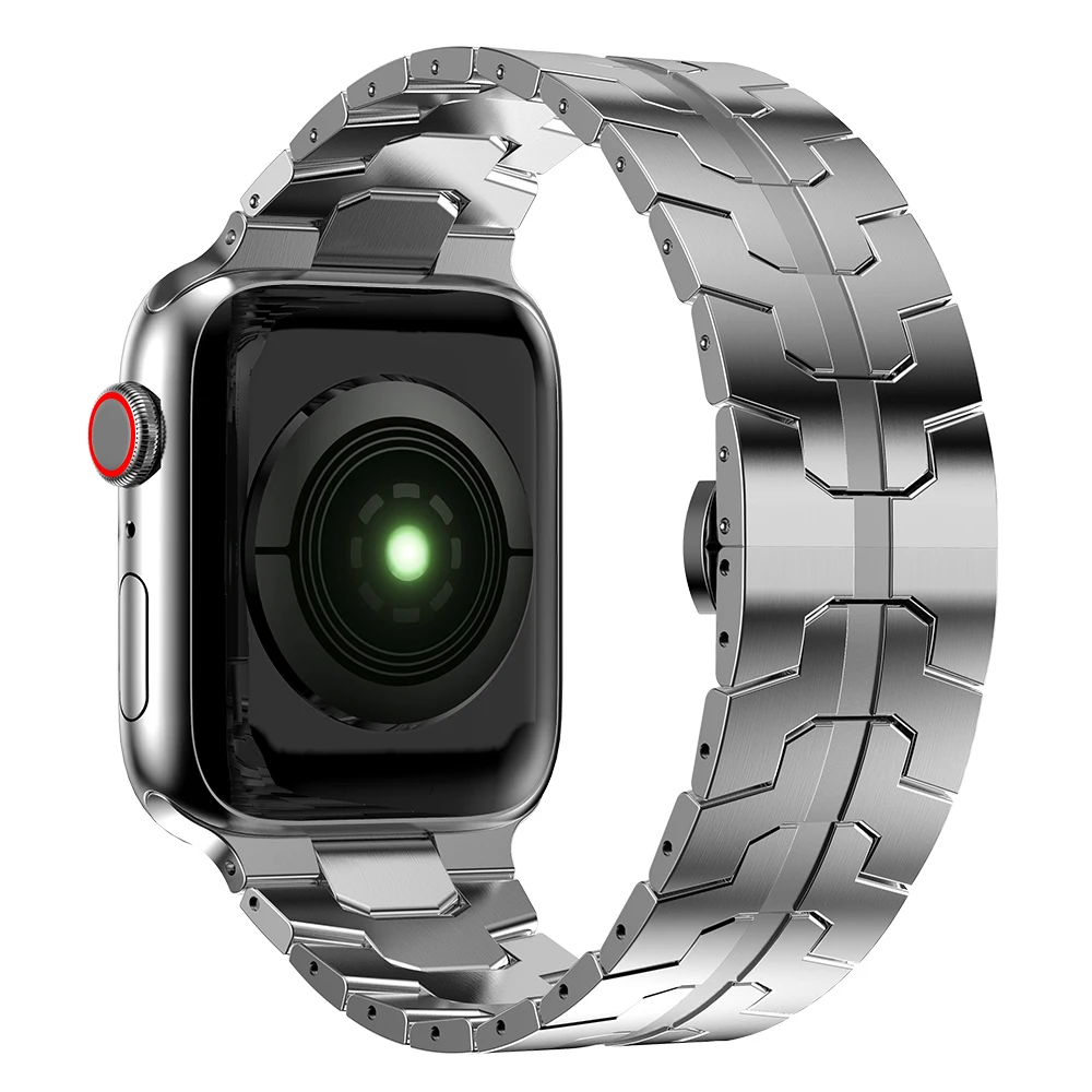 Браслет из нержавеющей стали для Apple Watch 7 SE металлический ремешок iWatch 6 5 4 3 45 мм 44 42