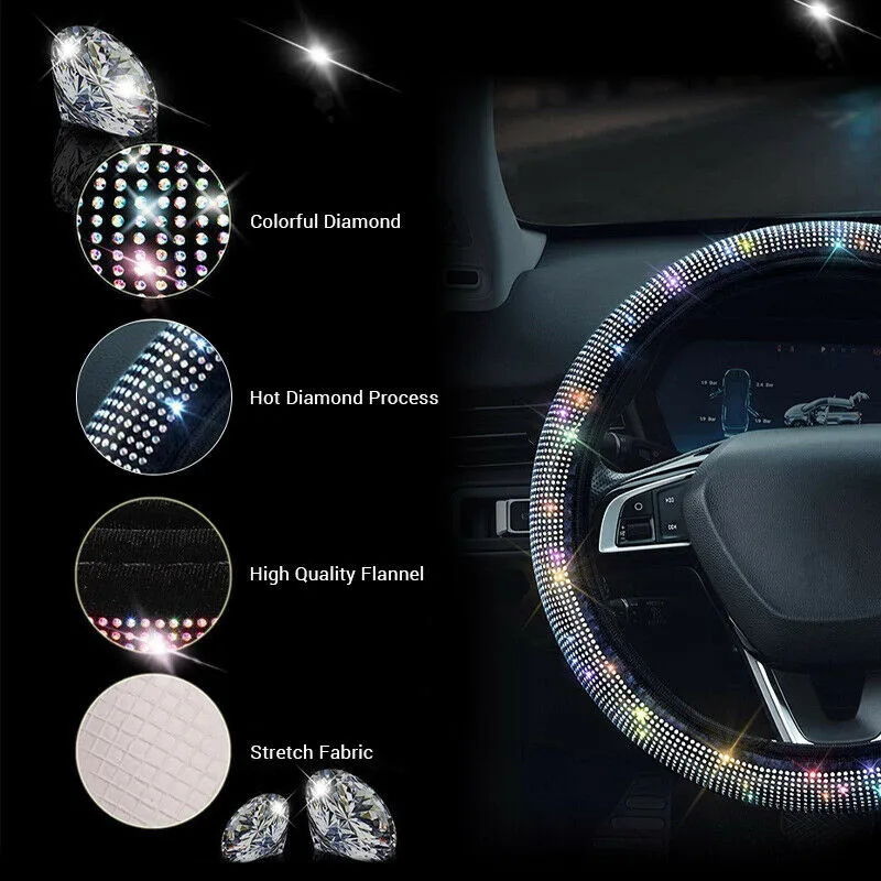 Crystal Car Steering Wheel Cover Flannelatte Breathable Non Slip Soft Auto Steering Cover For BMW Mercedes Golf SUV Styling
Crystal Car Steering Wheel Cover Flannelatte Breathable Non Slip Soft Auto Steering Cover For BMW Mercedes Golf SUV Styling