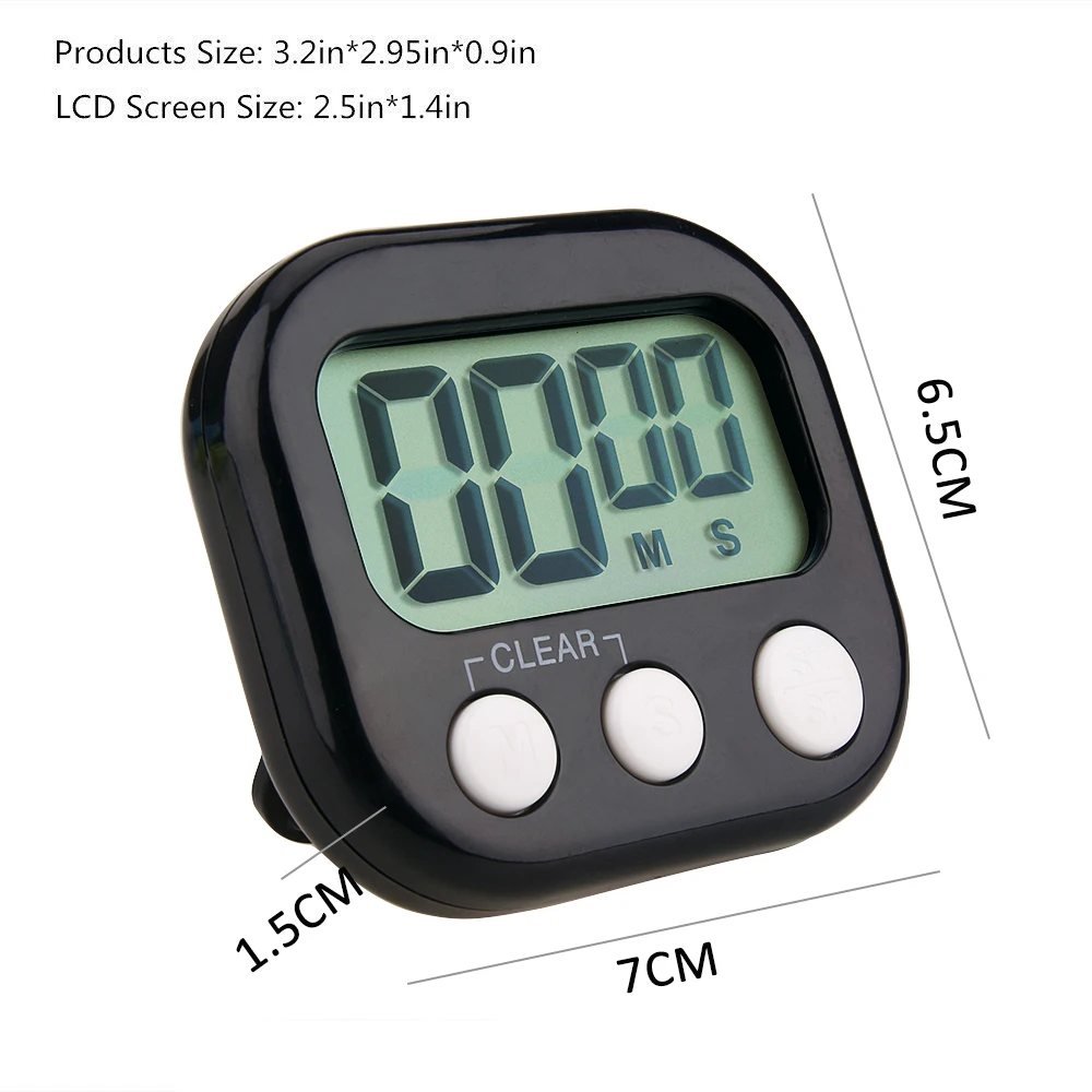Newest Digital Kitchen Timer Big Digits Loud Alarm Magnetic Backing Stand with Large LCD Display For Cooking Baking Sports Games
Newest Digital Kitchen Timer Big Digits Loud Alarm Magnetic Backing Stand with Large LCD Display For Cooking Baking Sports Games