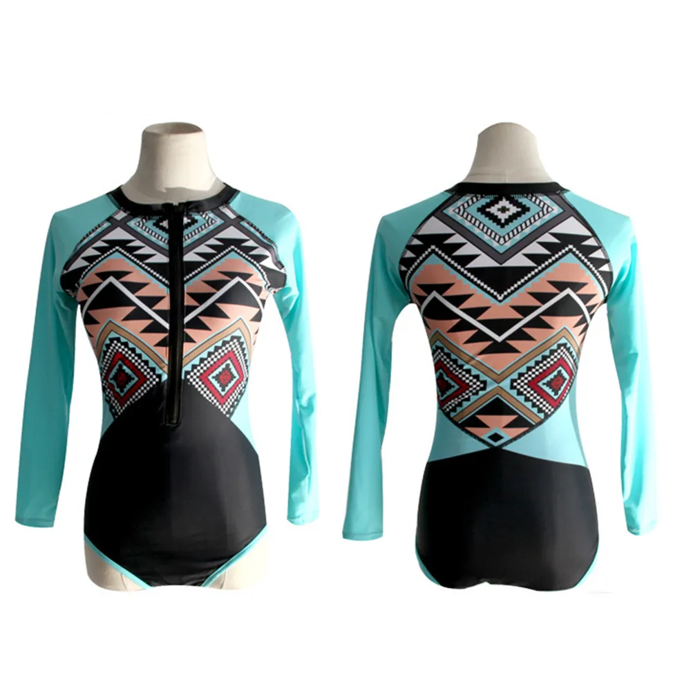 Women Long Sleeve Surfing Diving One Piece Swimsuit Body Suits Rash Guards Front Zipper Print Swimwear Female Bathing Suit
Women Long Sleeve Surfing Diving One Piece Swimsuit Body Suits Rash Guards Front Zipper Print Swimwear Female Bathing Suit