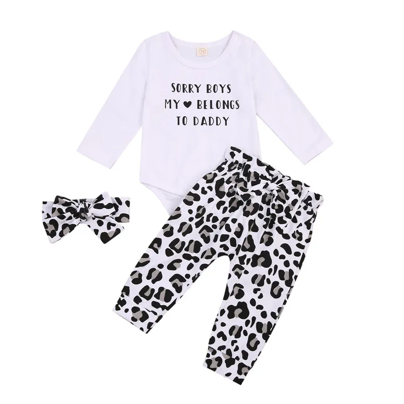Baby Girls Leopard Outfit Letter Print Romper Bodysuits Pants Headband Newborn Set Cotton Infant Clothing
Baby Girls Leopard Outfit Letter Print Romper Bodysuits Pants Headband Newborn Set Cotton Infant Clothing