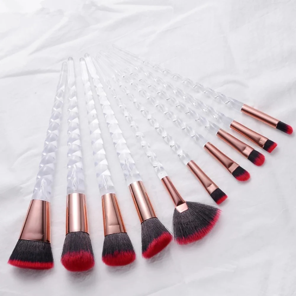 10pcs Unicorn Makeup Brushes Set Crystal Spiral Handle Foundation Blending Powder eyeshadow eyebrow Make Up Brush Cosmetic Tools
10pcs Unicorn Makeup Brushes Set Crystal Spiral Handle Foundation Blending Powder eyeshadow eyebrow Make Up Brush Cosmetic Tools