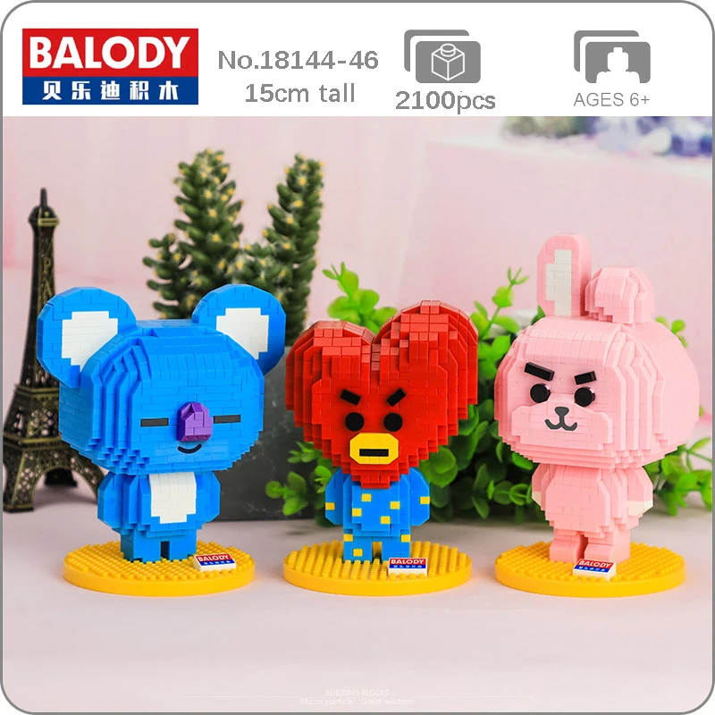 

Balody Cartoon Pink Rabbit Koala Bear Heart Animal Pet 3D Model DIY Mini Diamond Blocks Bricks Building Toy for Children no Box