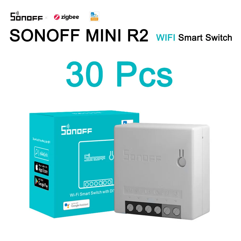 Умный Wi-Fi переключатель Sonoff MINI R2 ZB MINI Zigbee 3,0 с поддержкой Alexa Google Home
Умный Wi-Fi переключатель Sonoff MINI R2 ZB MINI Zigbee 3,0 с поддержкой Alexa Google Home