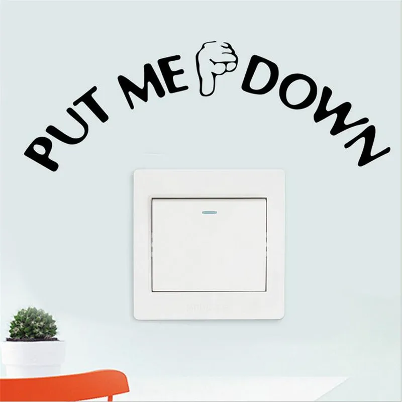 1Pcs Simple PUT ME DOWN Gesture Toilet Wall Stickers For Bathroom Switch Stickers Creative Personality Cartoon Wallpaper
1Pcs Simple PUT ME DOWN Gesture Toilet Wall Stickers For Bathroom Switch Stickers Creative Personality Cartoon Wallpaper