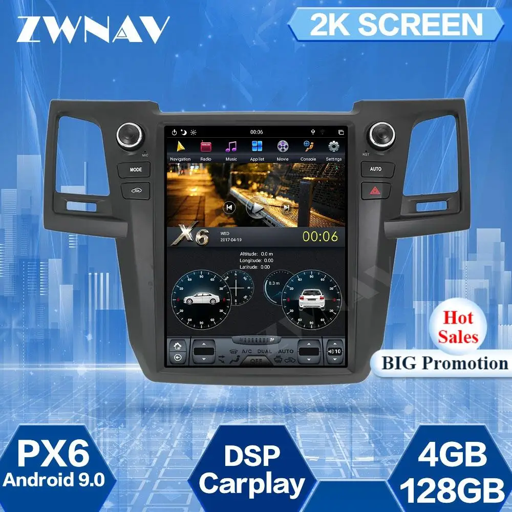 128GB Tesla Screen For Toyota Fortuner Hilux 2008 2009 2010 2011-2015 Android 9 Car Multimedia Player GPS Navi Radio Stereo Unit
128GB Tesla Screen For Toyota Fortuner Hilux 2008 2009 2010 2011-2015 Android 9 Car Multimedia Player GPS Navi Radio Stereo Unit