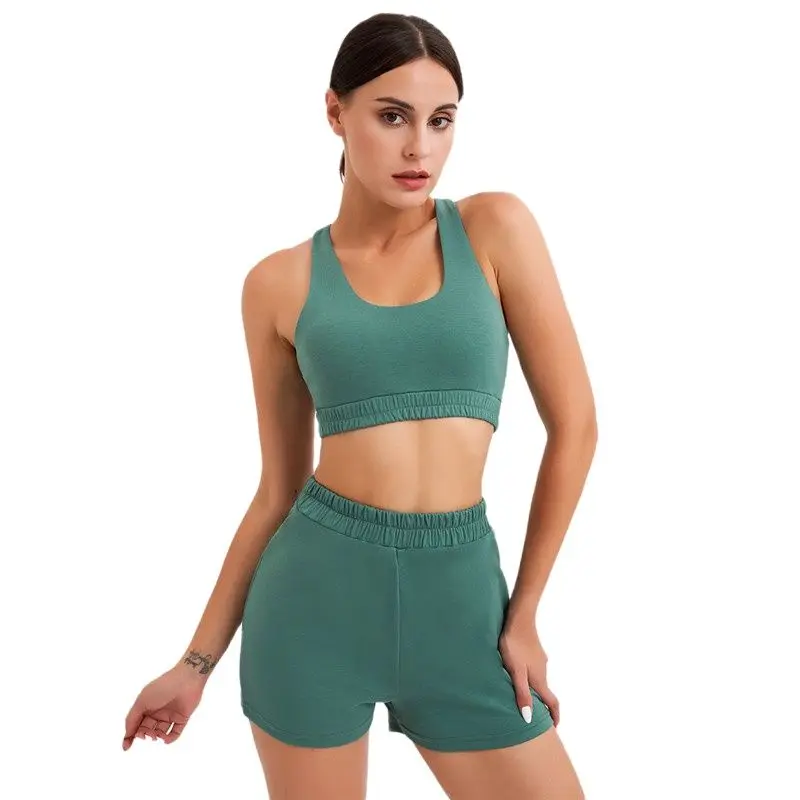 Women Running Set Summer Solid Color Tight Sweatshirt Gym Yoga Suit Suit Jogger Pants Tracksuit Two Piece Sports Bra And Shorts 
Women Running Set Summer Solid Color Tight Sweatshirt Gym Yoga Suit Suit Jogger Pants Tracksuit Two Piece Sports Bra And Shorts