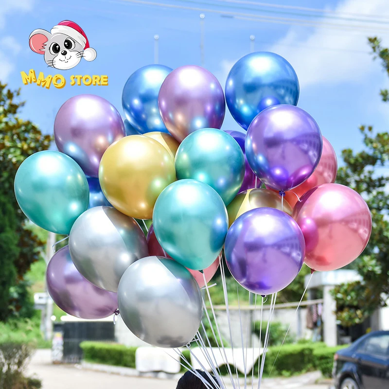 

5inch 10inch 12inch Chrome Metallic Latex Balloons Metallic Globos air Helium Balloon Birthday Party Decor Wedding Ballon Toy