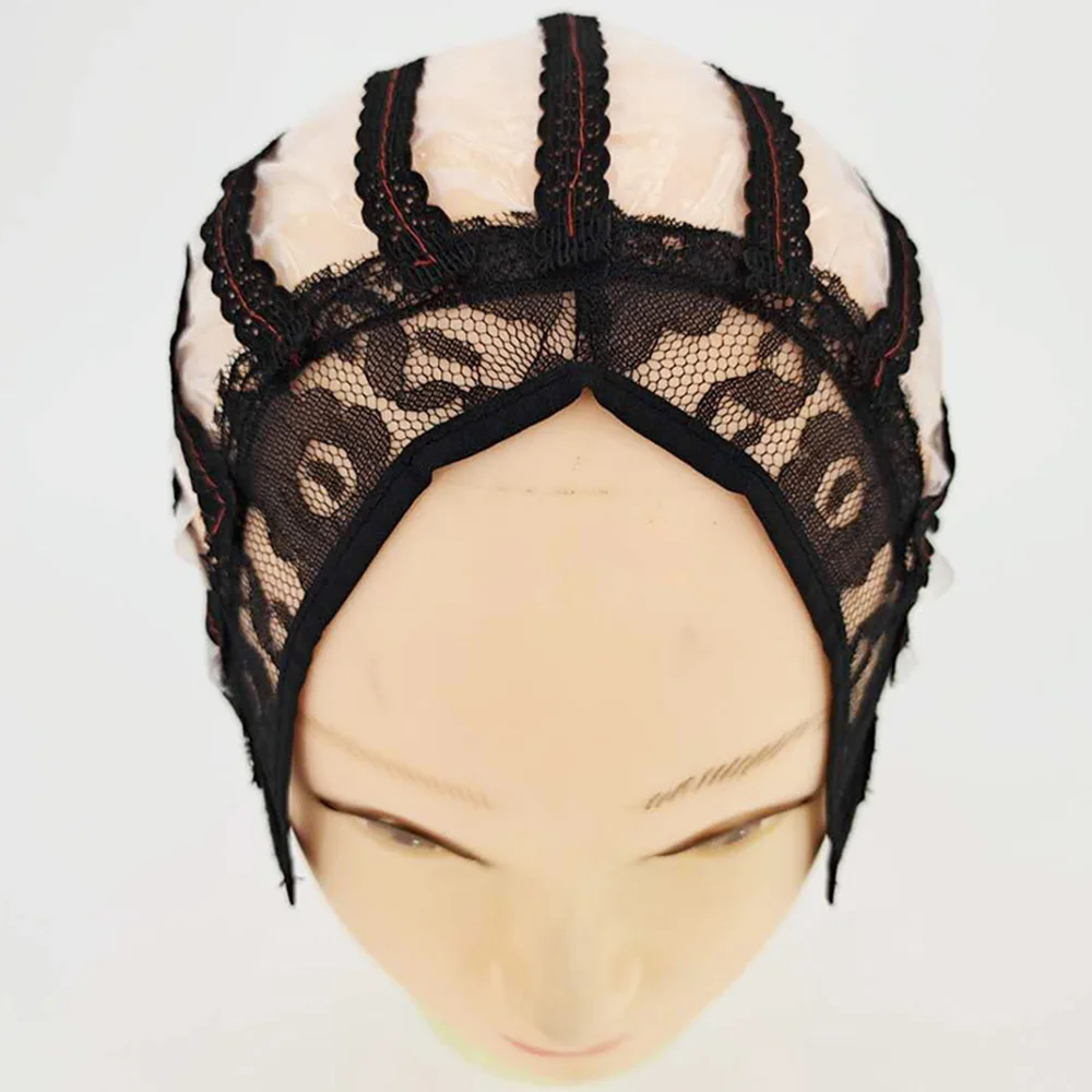 

BH-012 good quality Hair Net Black glueless wig caps with adjustable strap on the back weaving cap size Wig cap for making wigs