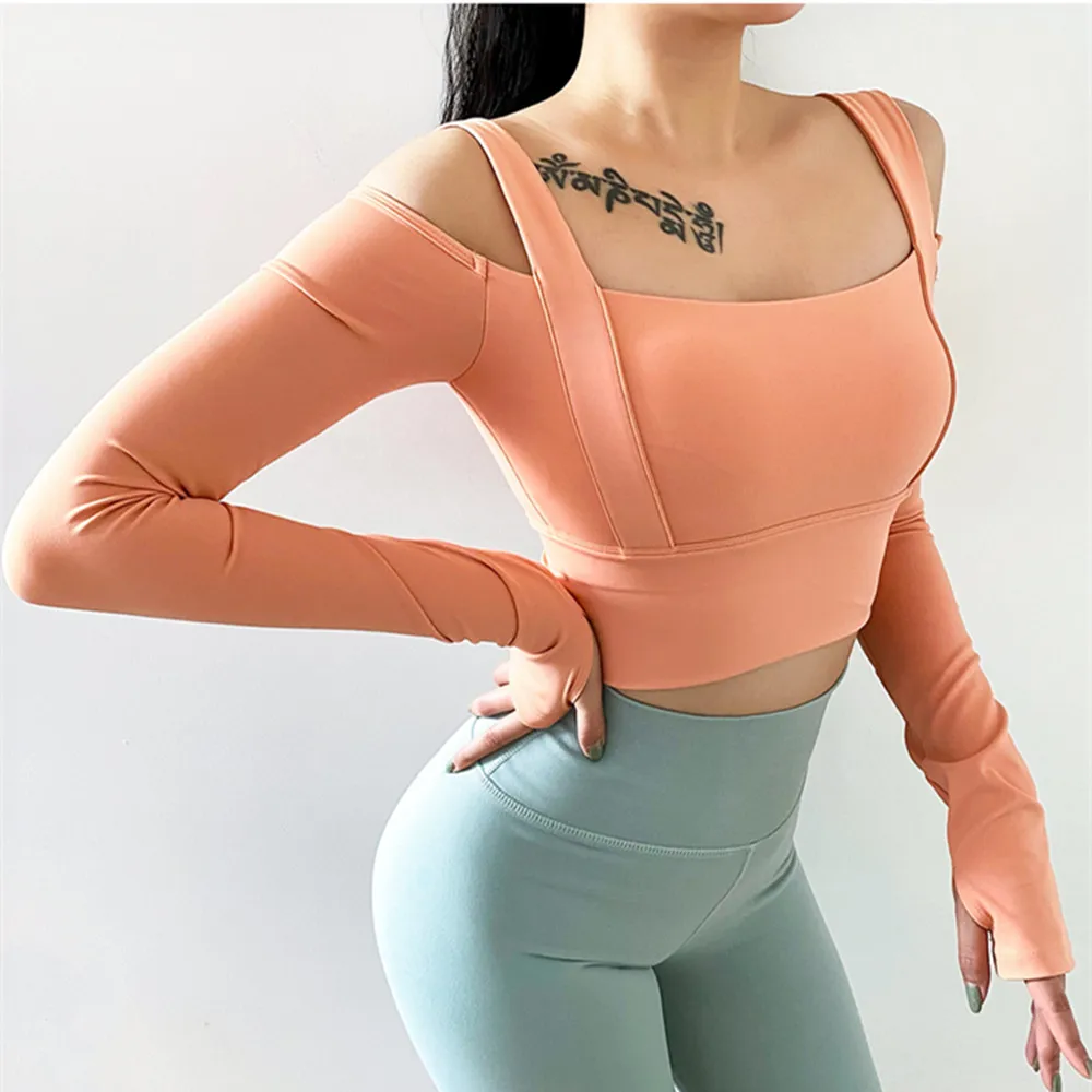 2021 Sexy Tight Sports Top Gym Strapless Yoga Shirts Women Long Sleeve Workout Fitness Crop Top With Pad Running Sportswear
2021 Sexy Tight Sports Top Gym Strapless Yoga Shirts Women Long Sleeve Workout Fitness Crop Top With Pad Running Sportswear