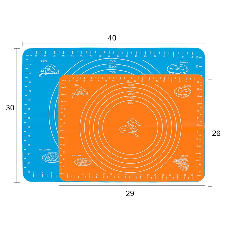 Silicone Baking Mats Sheet Pizza Mat Rolling Dough Non-Stick Maker Pastry Kitchen Gadgets Cooking Tools Bakeware Accessories
Silicone Baking Mats Sheet Pizza Mat Rolling Dough Non-Stick Maker Pastry Kitchen Gadgets Cooking Tools Bakeware Accessories