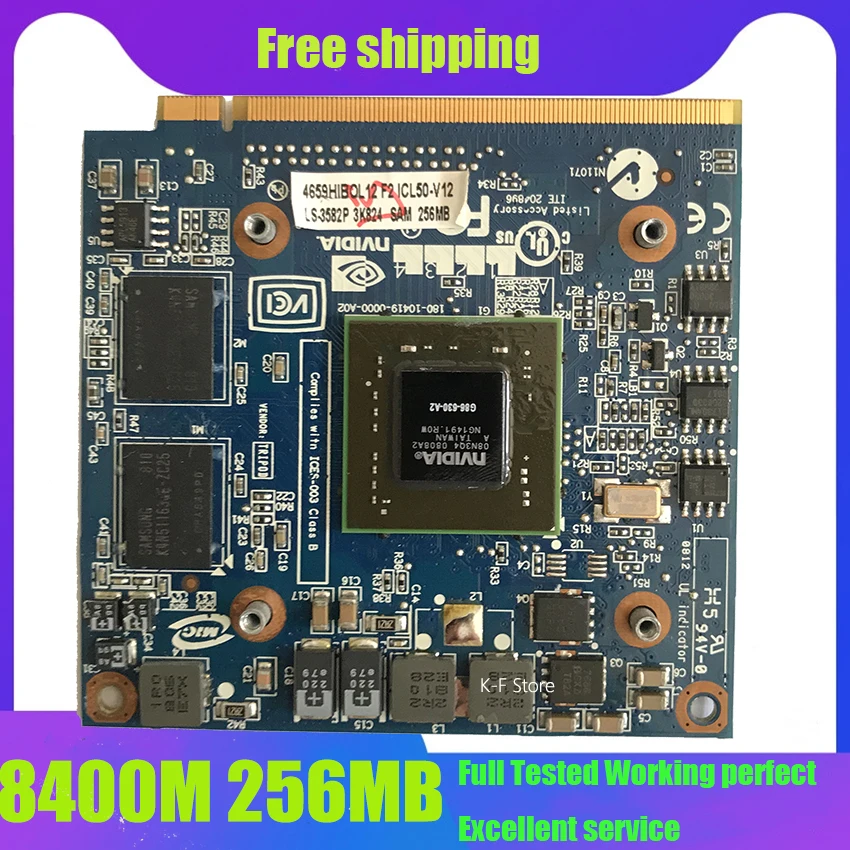Видеокарта nVidia GeForce 8400M GS 8400MGS G86 630 A2 DDR2 256 Мб графическая видеокарта для ноутбука