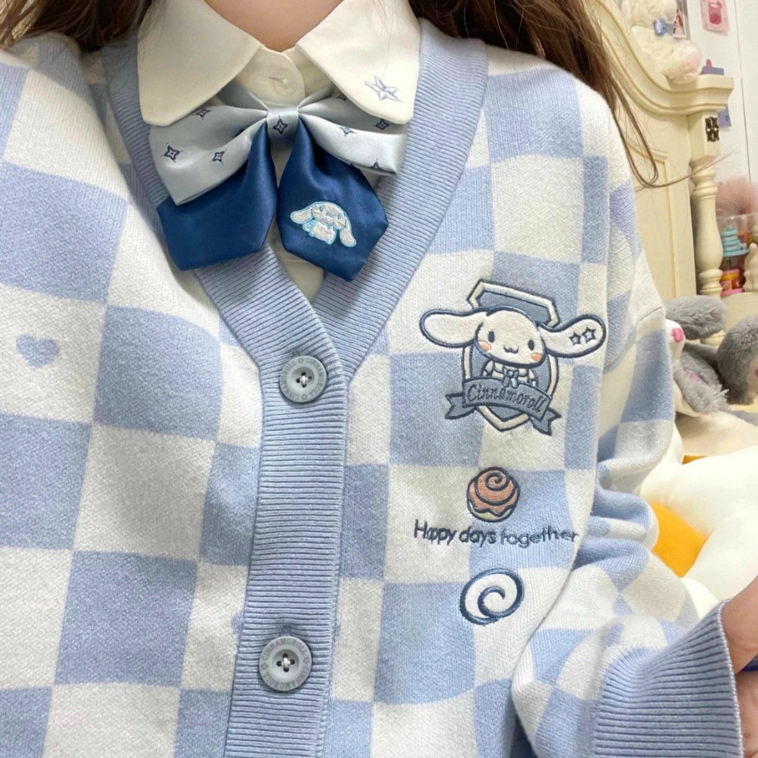 Japan Kawaii Embroidery Cartoon Cardigan Women Knitted Sweater Jackets JK Sky Blue Plaid Korean Fashion Teens Clothes Harajuku
Japan Kawaii Embroidery Cartoon Cardigan Women Knitted Sweater Jackets JK Sky Blue Plaid Korean Fashion Teens Clothes Harajuku