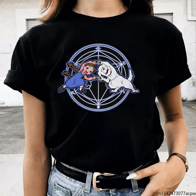 

Fullmetal Alchemist T Shirt Short Sleeve Manga Tops for Women Aesthetic Clothes Graphic Female Vintage TeeShirt